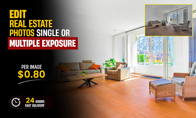 do professional real estate photo editing hdr and multi exposure blending