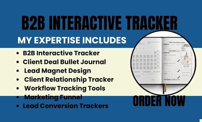 design b2b interactive tracker planner client deal bulllet journal lead magnet
