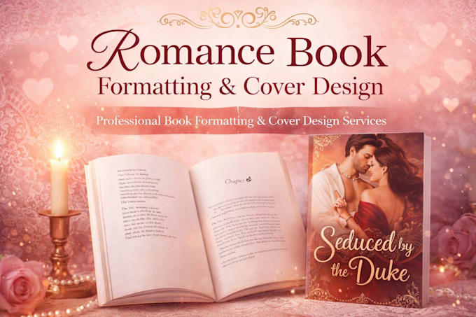 do romance book formatting and book cover design