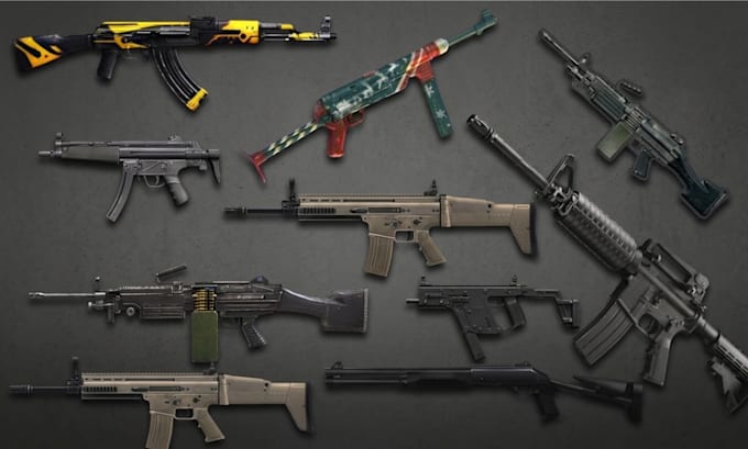create 3d weapon model gun assets and props model for your game