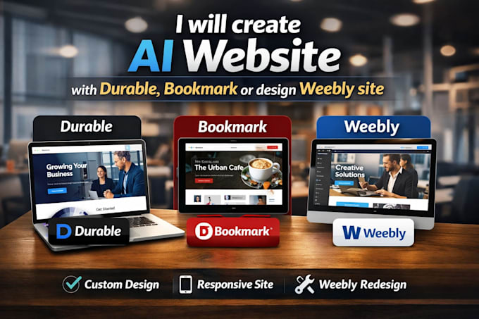 create ai website with durable bookmark or design weebly site