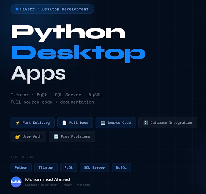 create a python gui desktop application