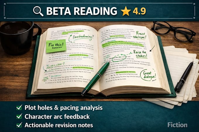 beta read your novel and give well structured honest feedback