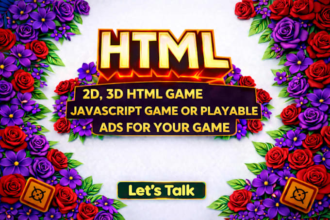 create 2d, 3d html game javascript game or playable  ads for your game