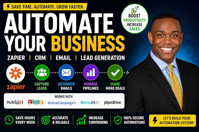 create zapier automation, CRM workflow, and lead generation system