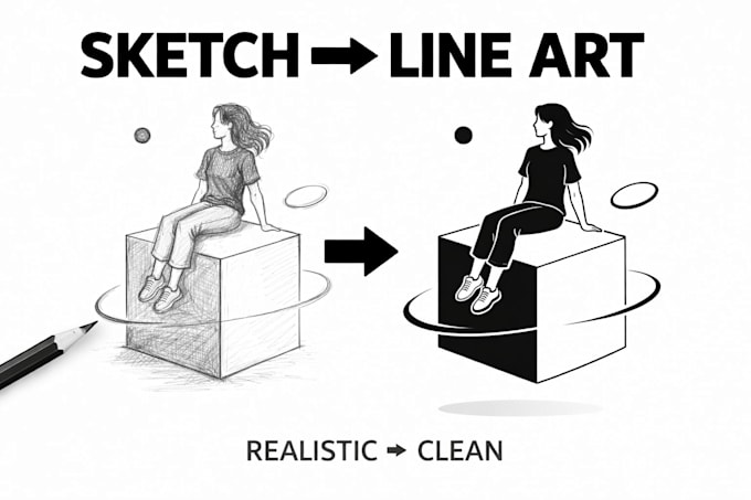 convert image to clean line art vector drawing
