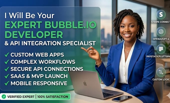 bubble developer,bubble website and build bubble app with api integration