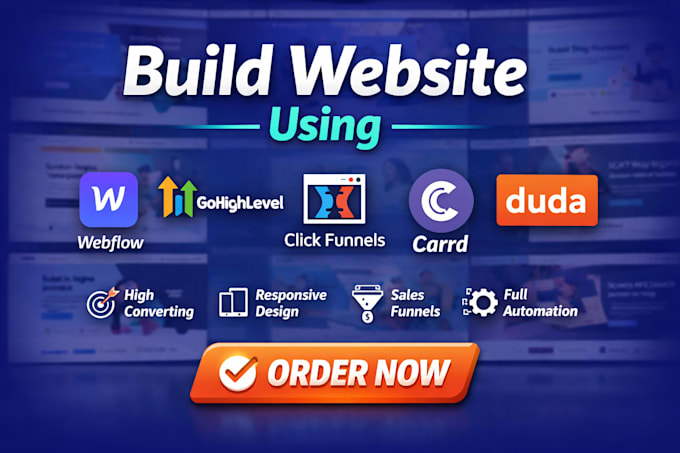 build website using webflow gohighlevel clickfunnels carrd duda