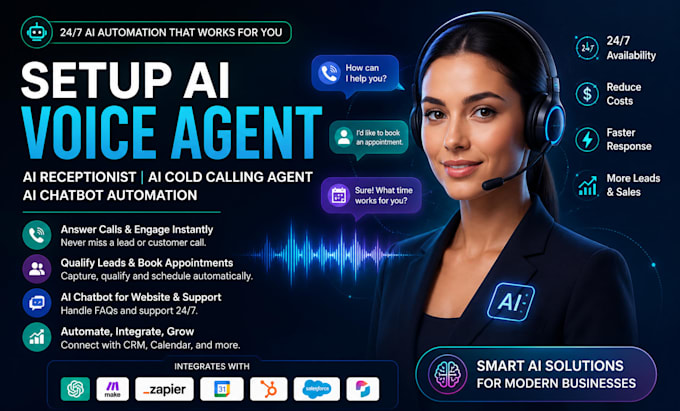 setup ai voice agent ai receptionist ai cold calling agent ai chatbot automation