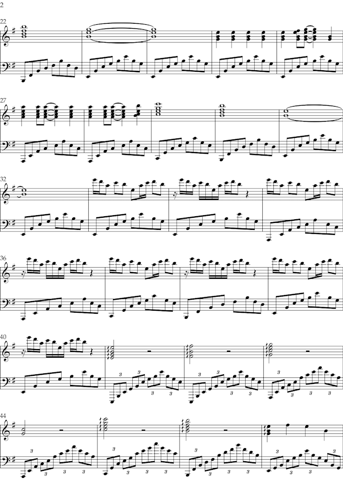 create custom piano sheet music from any song