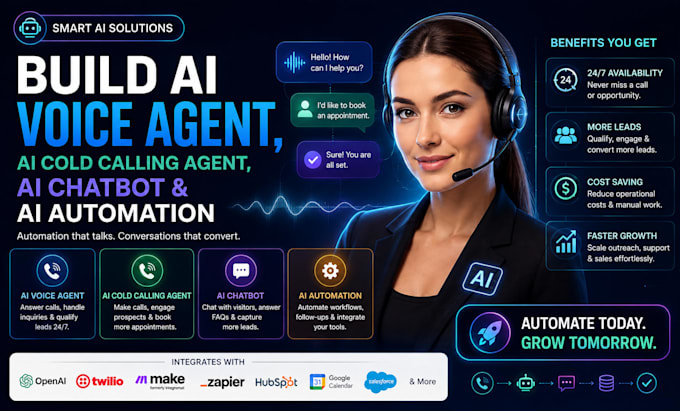 build ai voice agent, ai cold calling agent, ai chatbot and ai automation