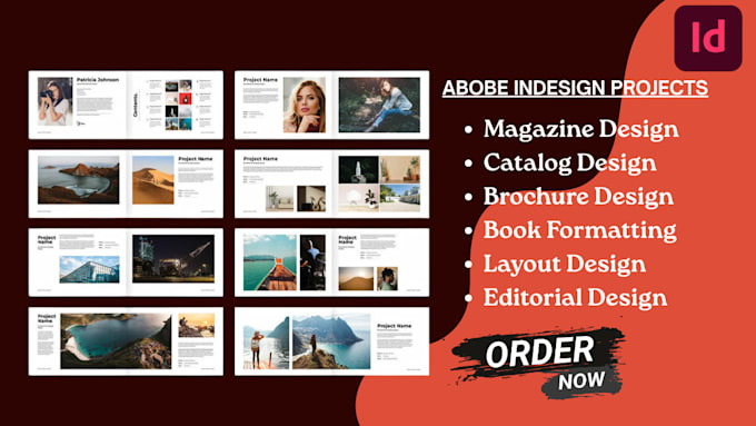 indesign brochure design, magazine catalog adobe indesign layout PDF book design