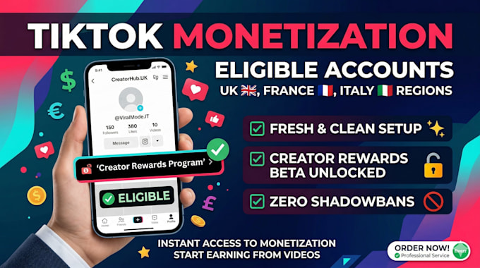 create tiktok account for monetization