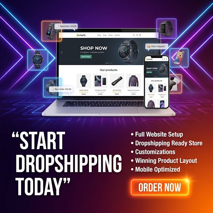 create a shopify dropshipping store ready to launch