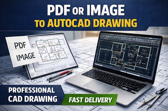 Converter pdf ou imagem para desenho autocad rápido