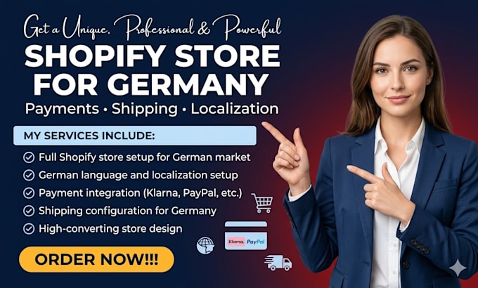 build german shopify store with payment, shipping, and localization