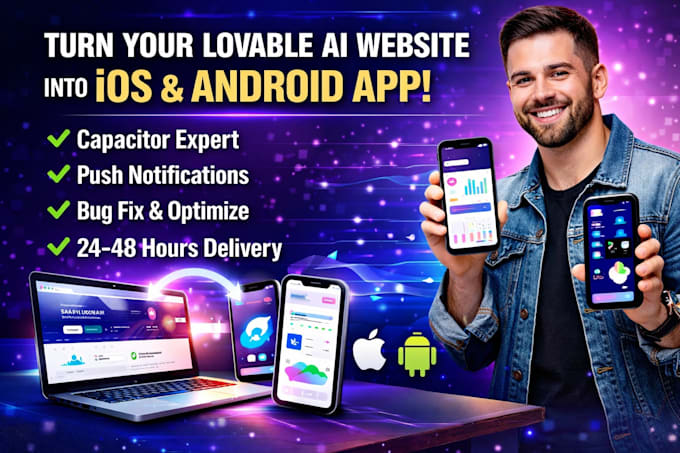 convert web app to ios android using capacitor for lovable ai apps