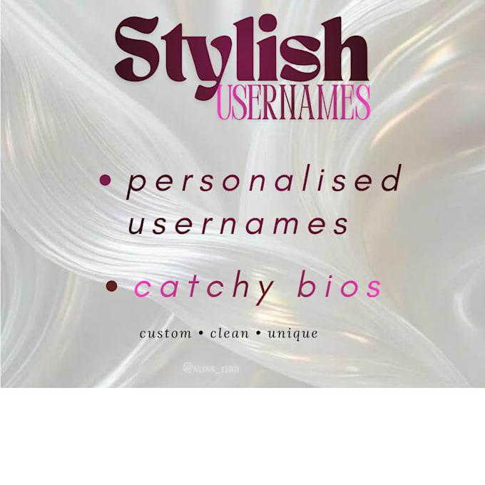 create personalized usernames and catchy bios