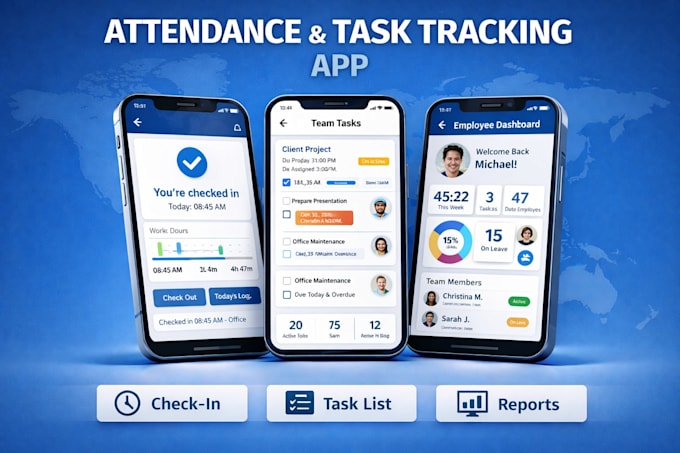 develop an attendance and task tracking app for your staff