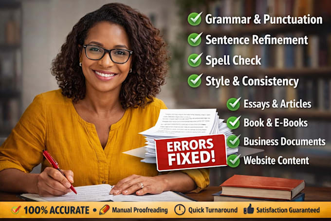 be your professional proofreader and editor