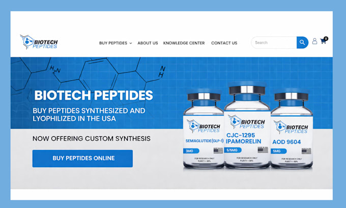 build peptide website peptide store supplement website nutaceutical store