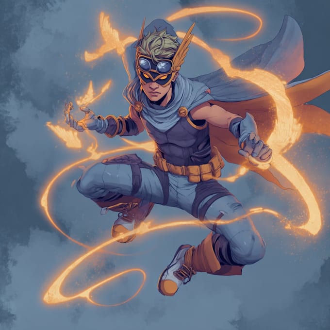create a superhero or villain character for comics or games