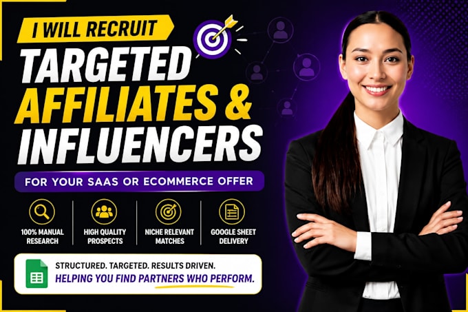 recruit targeted affiliates and influencers for your saas or ecommerce