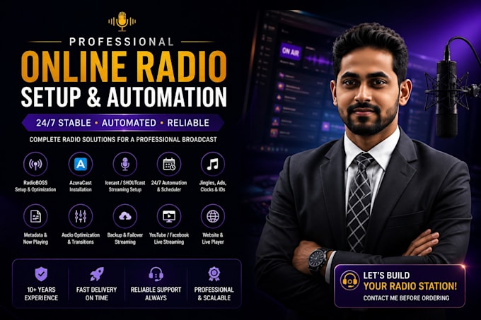 setup your online radio station with radioboss  azuracast shoutcast or icecast