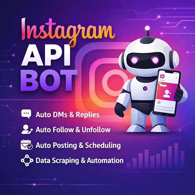 code automated instagram API bot, tiktok bot, livestreaming bot