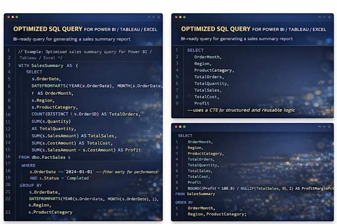 write sql queries, analyse data, and create reports