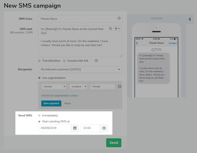 create an SMS payment gateway, bulk SMS, SMS sender, SMS panel