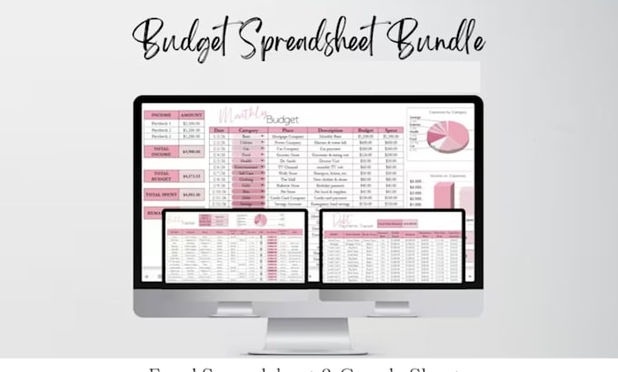 create excel budget planner, expensive tracker and business finance spreadsheet