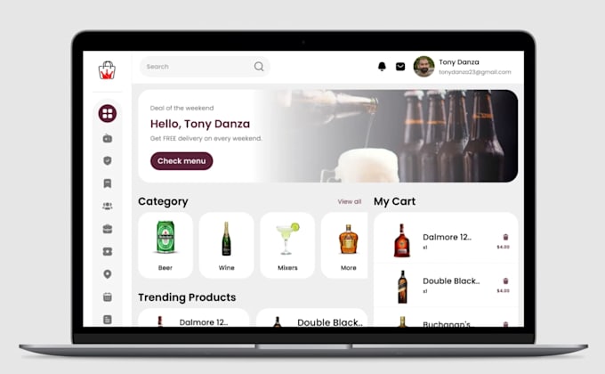 develop custom fine wine app, liquor store, whiskey, spirits delivery website