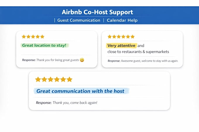 manage airbnb guest communication and co host support