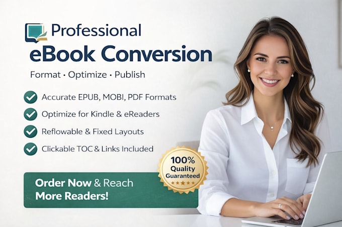 do the ebook conversion from PDF, word, indesign into epub, kindle formats