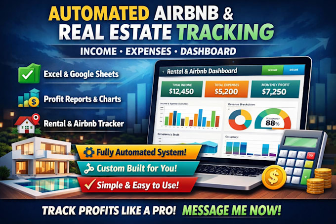 Build automated airbnb rental, real estate tracker, budget and excel ...
