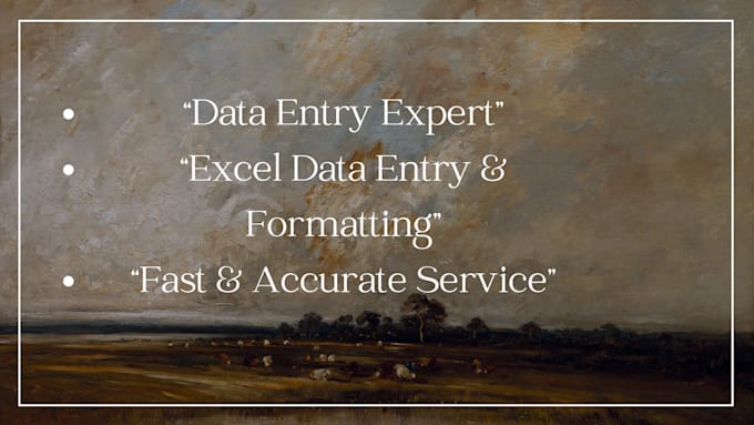 do accurate data entry and excel work