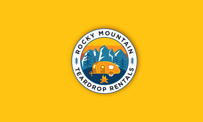 design monogram rocky mountain teardrop campers logo