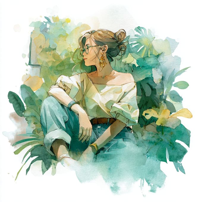 draw anything with watercolor illustration style