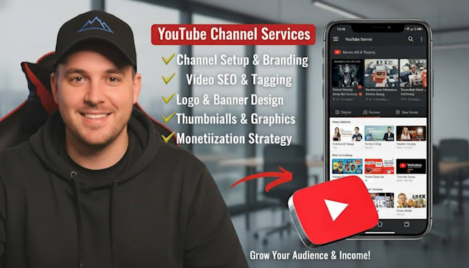 create, setup, structure youtube channel, logo and banner