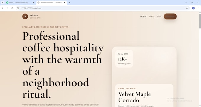 build modern landing page
