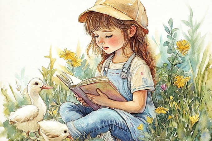 make a  watercolor book illustrations