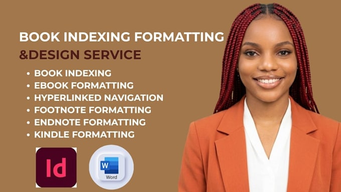 create a professionalbook indexing, book formatting, footnote and clickable toc