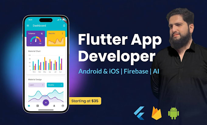 Develop a professional flutter app for android and ios with clean ui ...