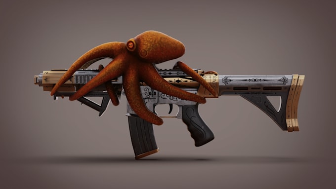 do 3d weapons models for games, VR, webgl and 3d printing