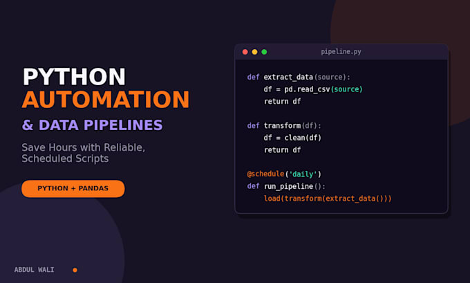 build python automation scripts and data pipelines for engineering
