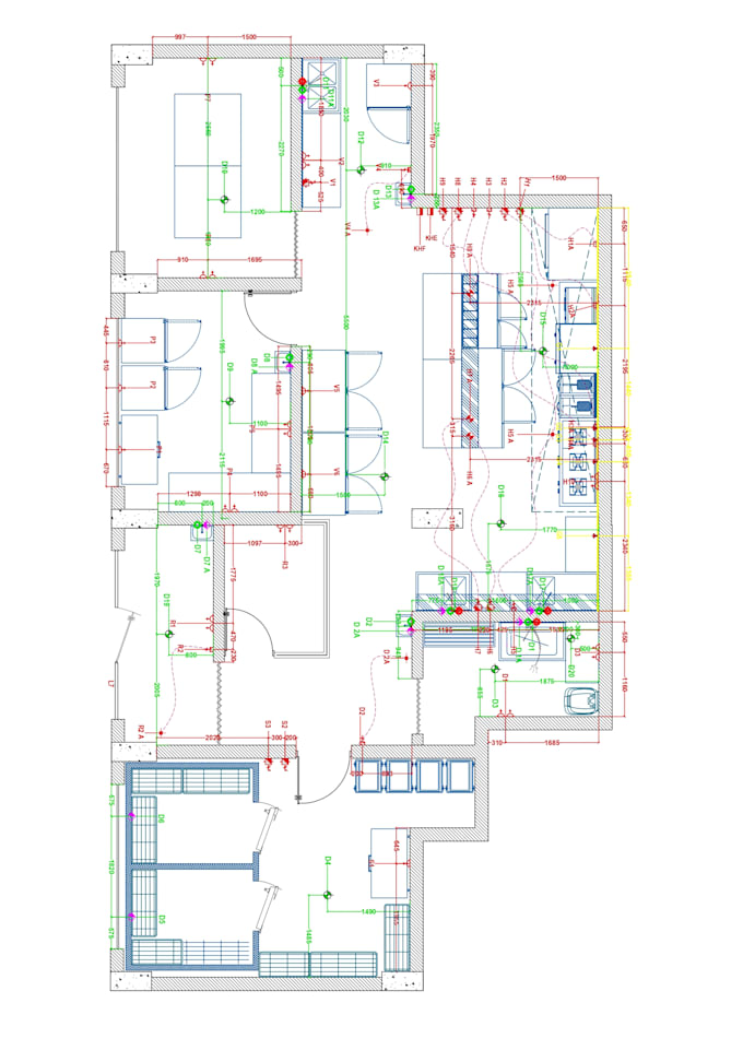 design professional commercial kitchen layout with mep