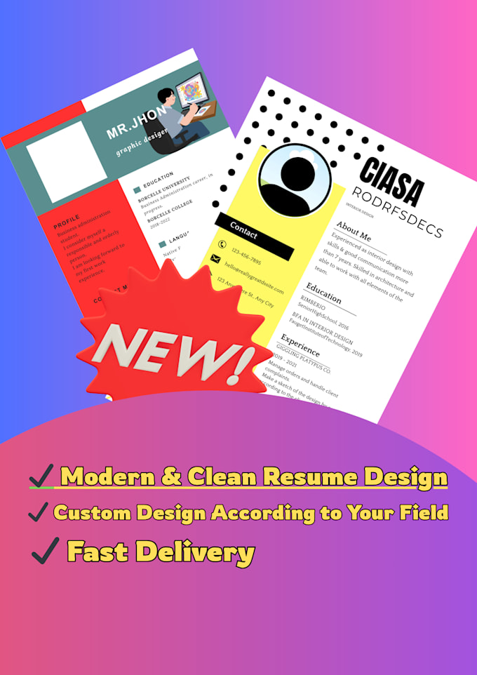 l create modern resume design that gets you hired