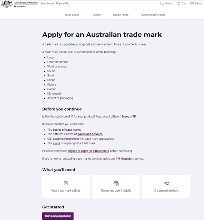 file your australian trade mark application in IP australia