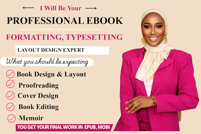 do book formatting, ebook formatting, typesetting and layout design for KDP